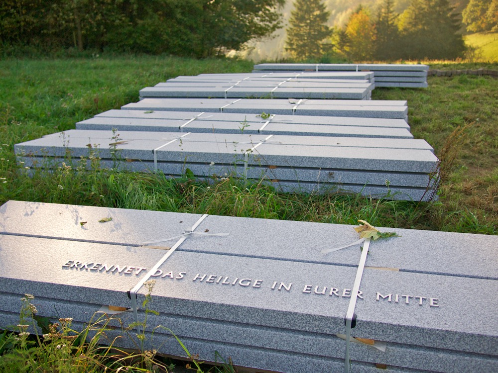 The steps for the monument were delivered