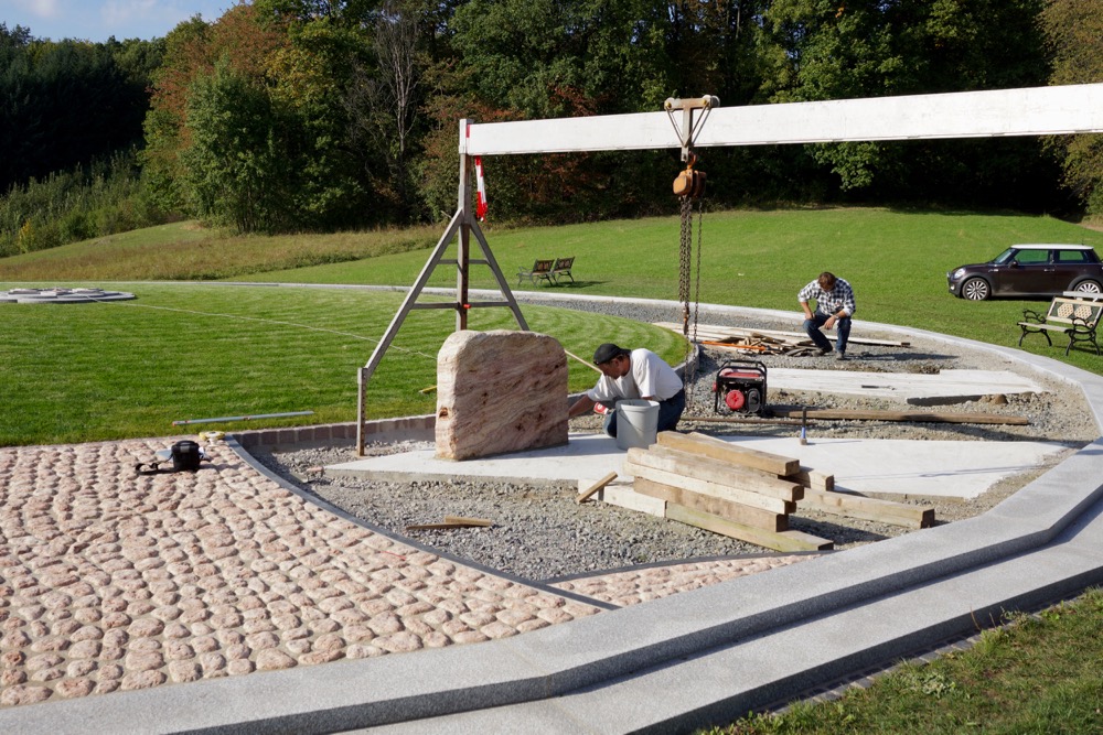 Anchoring the commemorative stone